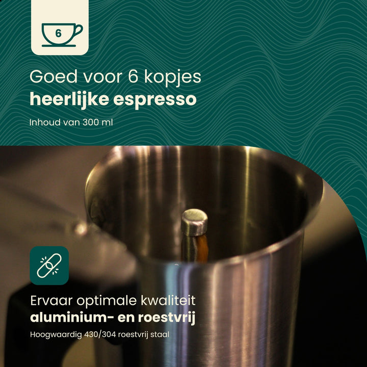 Voordeelset 6: Percolator Inductie 6-kops + Espressobonen - Viennacoffee - 500 gram